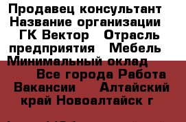 Продавец-консультант › Название организации ­ ГК Вектор › Отрасль предприятия ­ Мебель › Минимальный оклад ­ 15 000 - Все города Работа » Вакансии   . Алтайский край,Новоалтайск г.